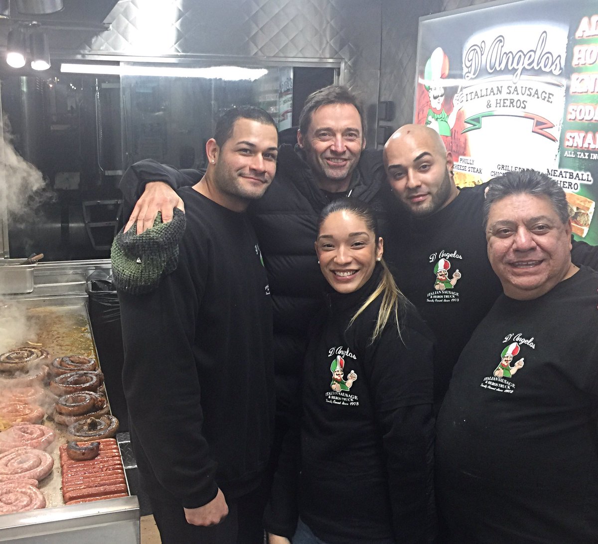 Thank you D'Angelos Italian Sausage for making The Greatest Showman cast and crew an awesome feast last night! https://t.co/tQRRI7z5hm