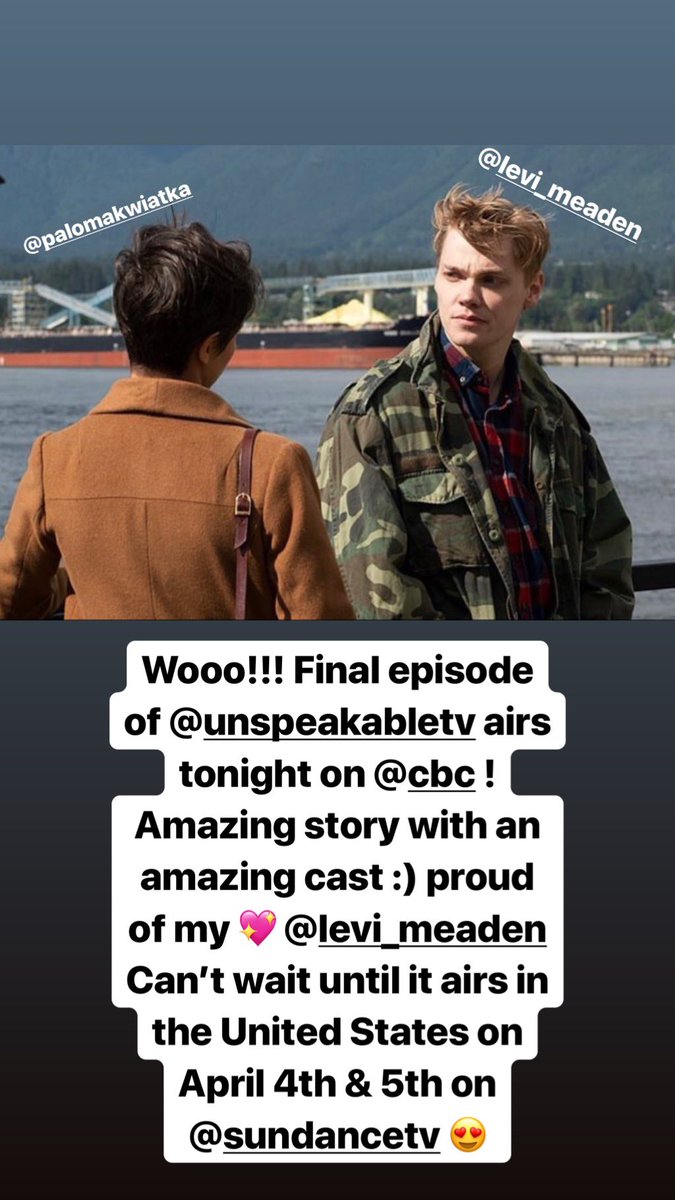 !!!! @UnspeakableCBC @CBC @SundanceTV @LeviMeaden !!!! https://t.co/Tq1HcEy0Zs