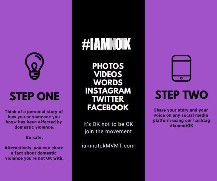 RT @iamnotokMVMT: Are you survivor of domestic violence? Join the movement & share your story #iamnotOK https://t.co/Gy4txpPfbI