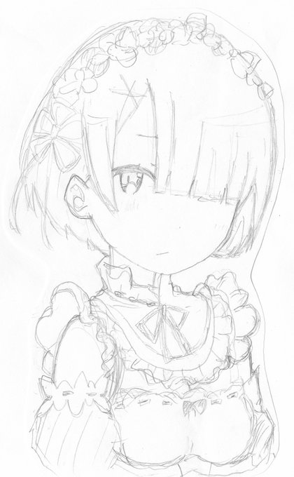こんにちは!リゼロのレムを模写しました!#模写 #イラスト #描いてみた #アナログ絵 #絵 #drawing # こんにちは!リゼロのレムを模写しました!#模写 #イラスト #描いてみた #アナログ絵 #絵 #drawing #