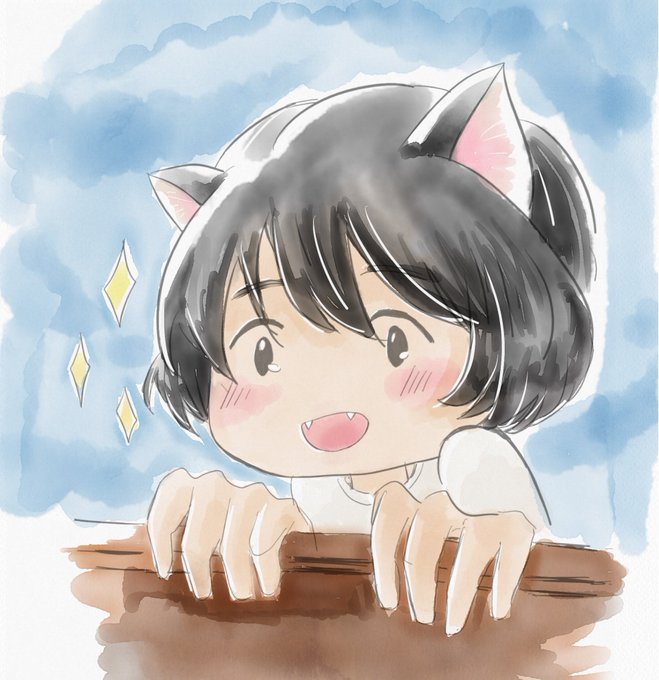 息抜きに水彩っぽい落書きを癒される〜#ほら耳 息抜きに水彩っぽい落書きを癒される〜#ほら耳