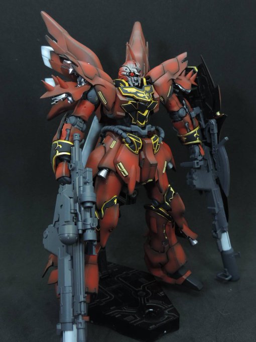 RG シナンジュ 完成したー!!赤い彗星の『亡霊』らしく暗めの赤と破損頭部のつや消し仕上げ!光沢じゃないシナンジュ作りた RG シナンジュ 完成したー!!赤い彗星の『亡霊』らしく暗めの赤と破損頭部のつや消し仕上げ!光沢じゃないシナンジュ作りた