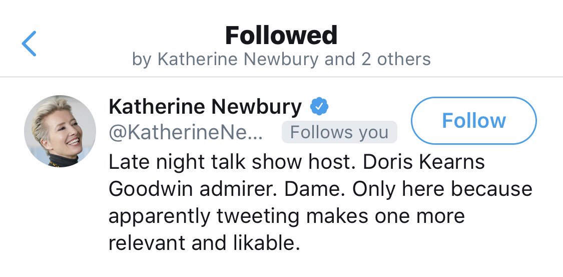 That feeling when a character you created follows you on Twitter...Hey @KatherineNewb ???? #LateNightMovie https://t.co/hotwTEDYCp