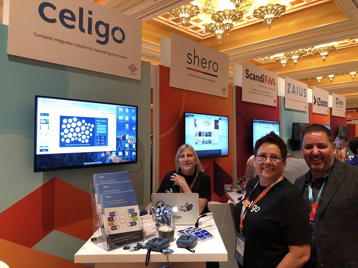 WebShopApps: We also stopped by the @celigoinc booth and grabbed a photo of their crew #MagentoImagine https://t.co/3uAnQfNGLU