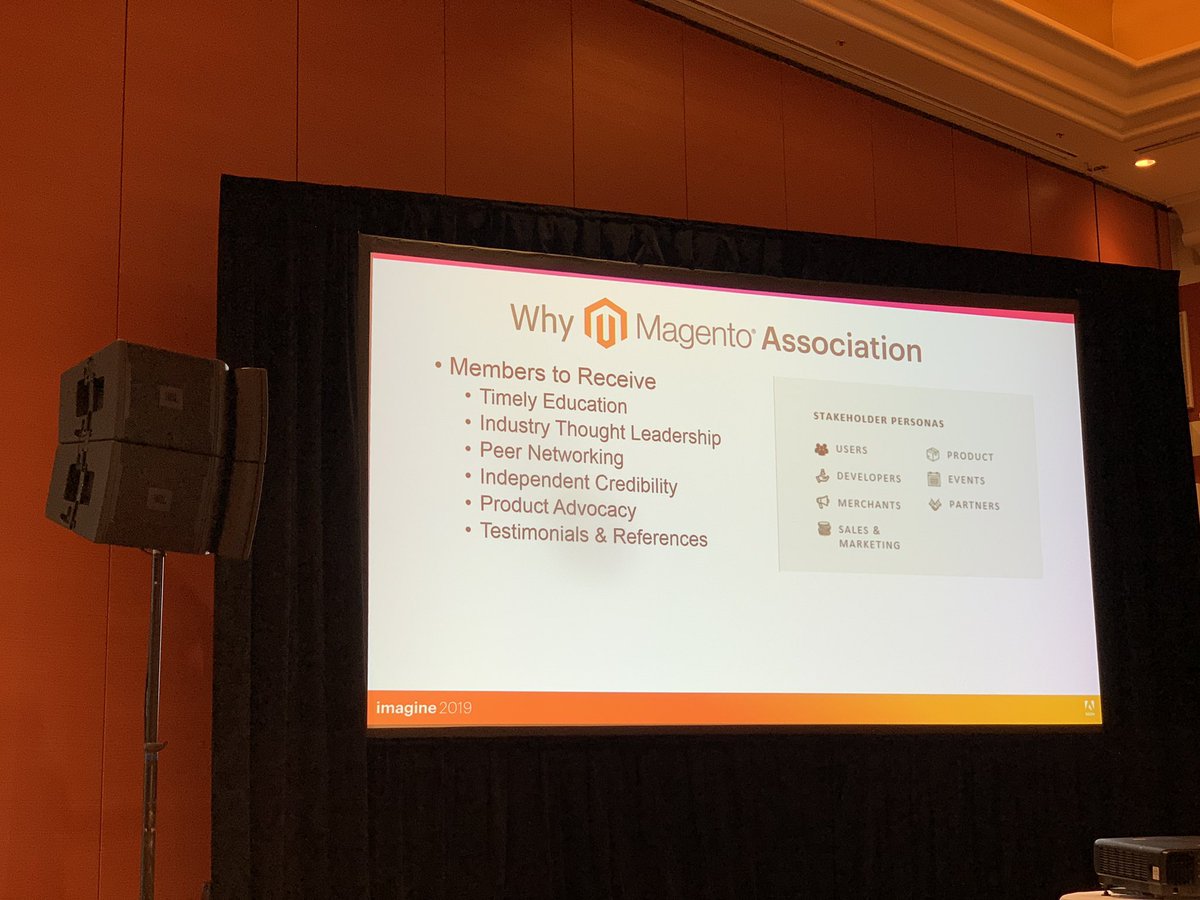 di_pola: Why @magentoassoc ? @JoshuaSWarren & @RebeccaBrocton giving all the details at #MagentoImagine https://t.co/itIwglJ3Ot