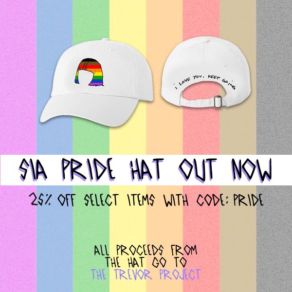 ???? Celebrate pride & support @trevorproject w/ this new hat in the webstore! ✨https://t.co/10vL1KJ01M - Team Sia https://t.co/PdCP4YzZkj