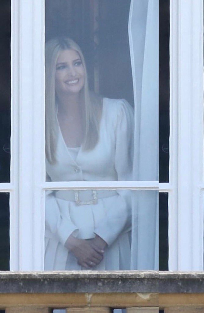 RT @aviberkow45: .⁦@IvankaTrump⁩ watching Marine One land from a window today at Buckingham Palace https://t.co/BUlGmrjYrm