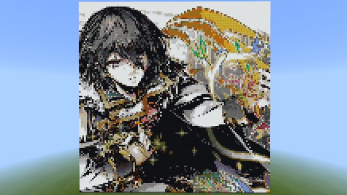 マインクラフトで聖精王オベロンのドット絵を作りました( *´꒳`*)੭⁾(実は一度もお迎え出来なかったユニットですo(* マインクラフトで聖精王オベロンのドット絵を作りました( *´꒳`*)੭⁾(実は一度もお迎え出来なかったユニットですo(*