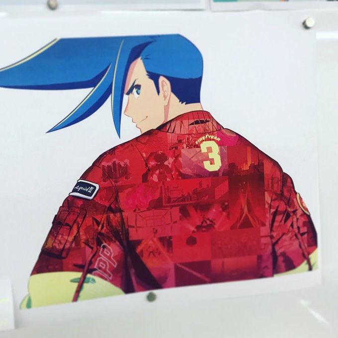 TRRIGERにコヤマさんの現場抑えについて行ったら俺が描いたニュータイプ掲載のガロ貼ってあった。ひゅうっ!プロメア入場 TRRIGERにコヤマさんの現場抑えについて行ったら俺が描いたニュータイプ掲載のガロ貼ってあった。ひゅうっ!プロメア入場