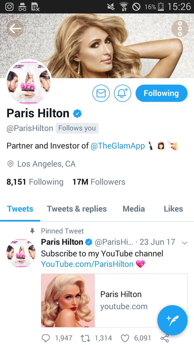 RT @sotypicallybrit: queen @ParisHilton followed me omg I'm dead https://t.co/uyGEGc8dl4
