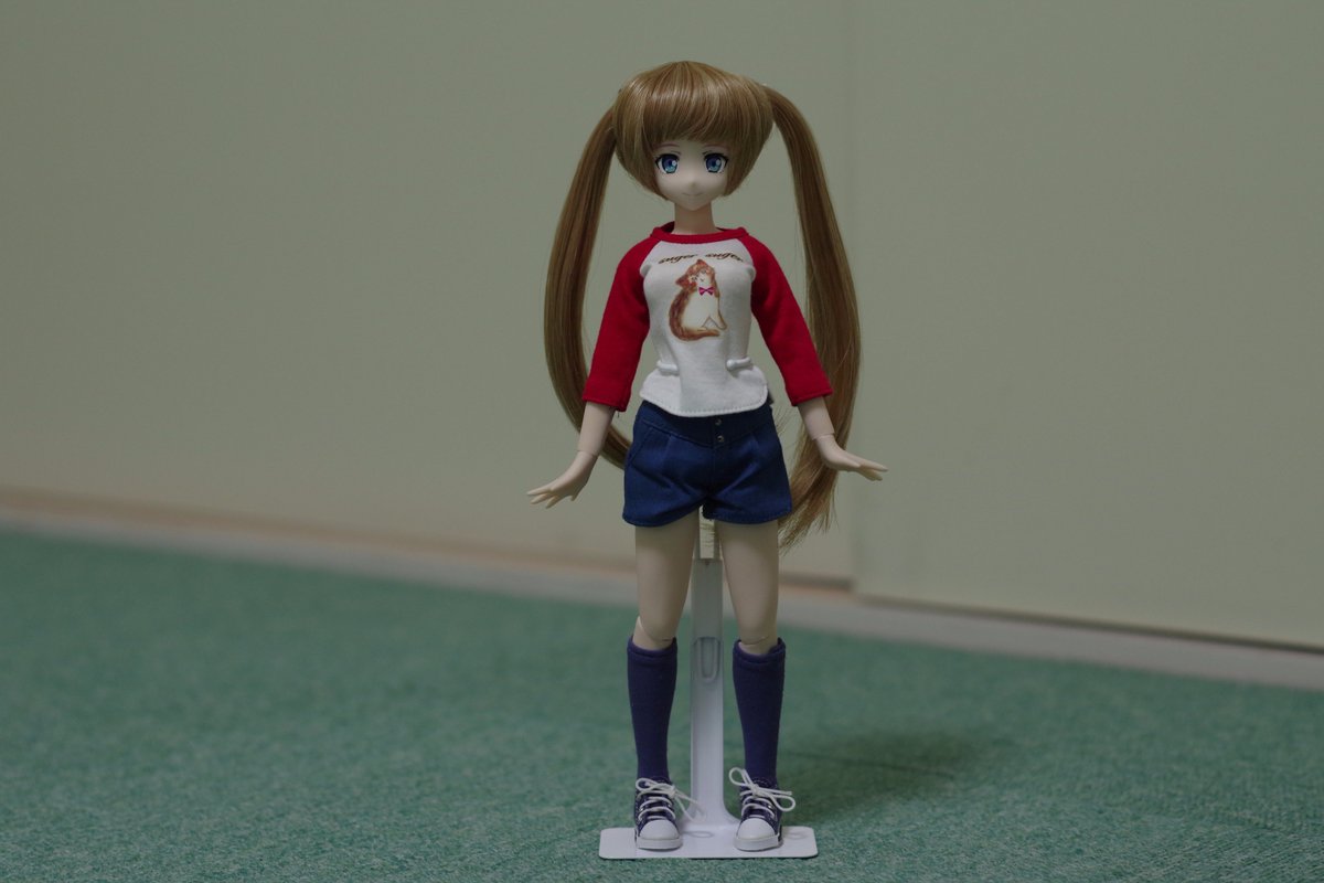 棚から落下してウィッグが絡まり再起不能状態になっていた七々々さんでしたが、植毛をすべてカットしてウィッグをかぶせました。 棚から落下してウィッグが絡まり再起不能状態になっていた七々々さんでしたが、植毛をすべてカットしてウィッグをかぶせました。