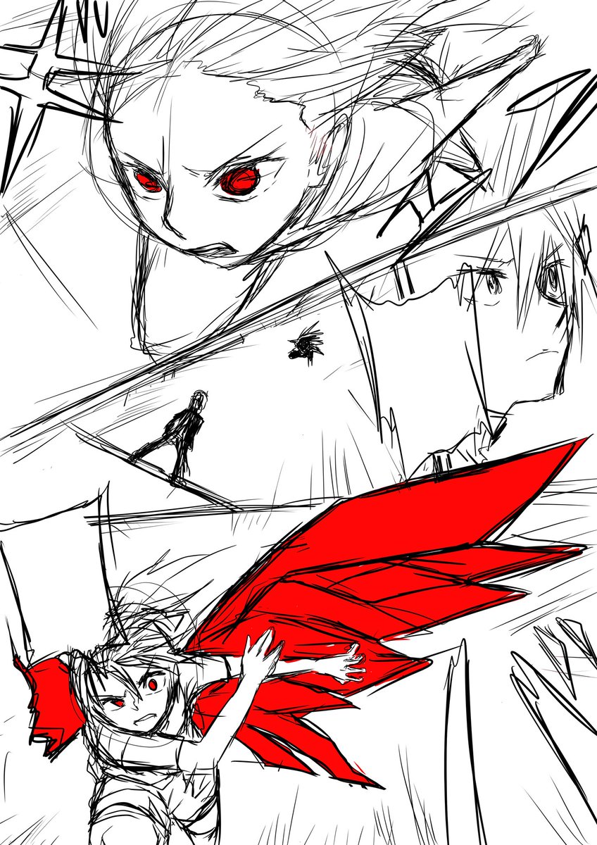 昔に描いたやつ。異能バトルってこんな感じかなってらくがき… 昔に描いたやつ。異能バトルってこんな感じかなってらくがき…