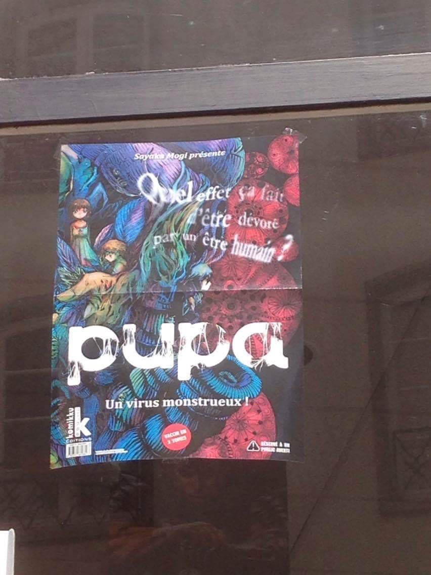 フランスのストラスブールにいる兄の友人より嬉しい写真を頂きました。書店さんに「pupa 新装版」のポスターが…!ありがと フランスのストラスブールにいる兄の友人より嬉しい写真を頂きました。書店さんに「pupa 新装版」のポスターが…!ありがと