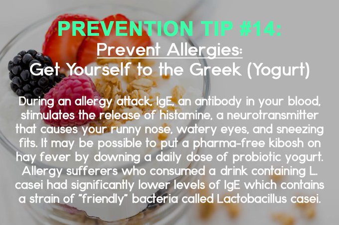 Prevention Tip Of the Week #14: Get Yourself to the Greek #allergy #yogurt #prevention https://t.co/flpKb2dkg0