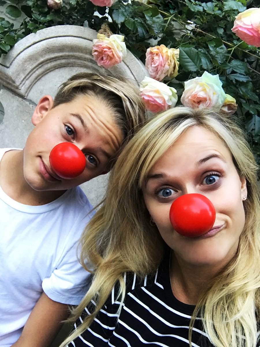 Getting prepped for #RedNoseDay tomorrow. Keeping it in the family! #LoveMyBoy @rednoseday #NosesOn https://t.co/WR5V2MXPSi