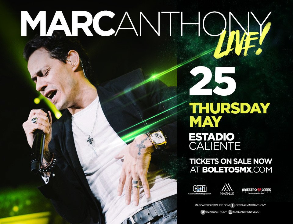 Tonight we will have a great celebration, Tijuana! #MarcAnthonyLive #Tour2017 https://t.co/0pOCNgUJTs