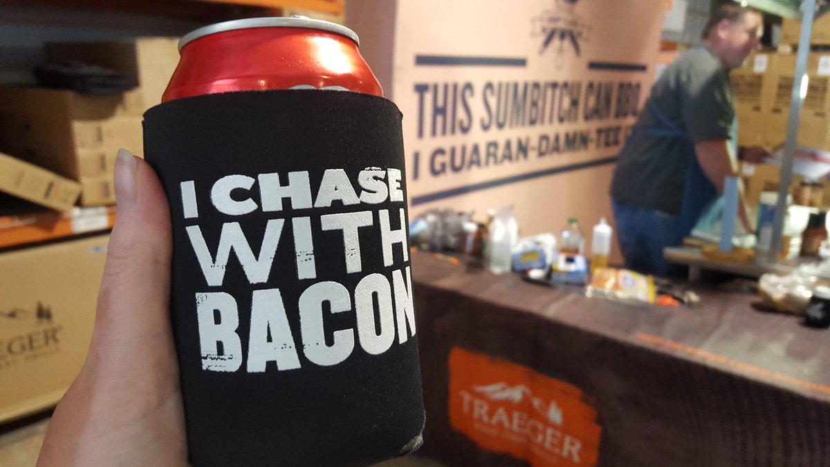 Love this koozie from #BBQ #cooking 101 class #bacon #traegershopclass https://t.co/57pkR9Ptox