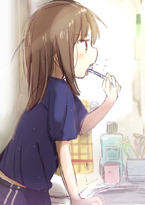 &gt; ゆゆ式岡野の歯磨き  #odaibako上の前歯ウラを大胆かつ丁寧に磨くちー。リクエストありがとうございました