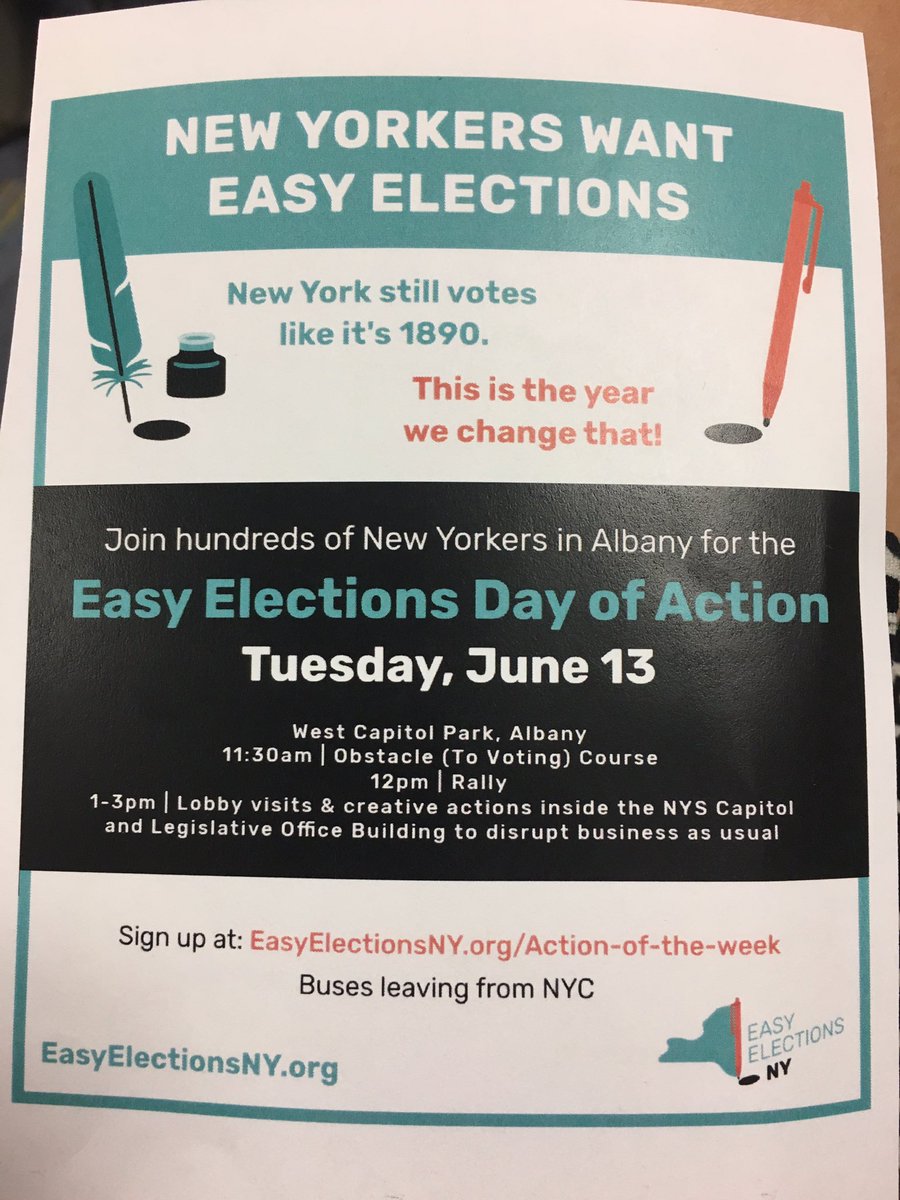 RT @NomikiKonst: This Tuesday, 6/13, New Yorkers are coming together to call for easy elections! #VotingReform https://t.co/WuzpkSCym4