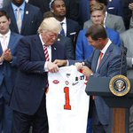 Trump welcomes NCAA champion football team to White House Trump welcomes NCAA champion football team to White House