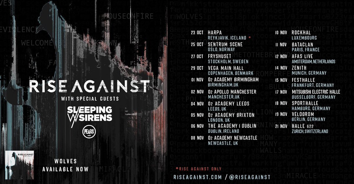 RT @JustinNFJK: Heading out with @riseagainst in October! Stoked!! https://t.co/dHR1C9jPOp