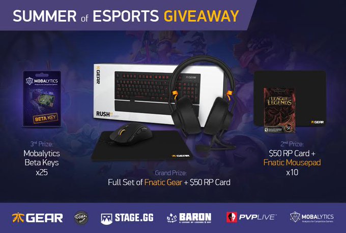 RT @MobalyticsHQ: Enter the Summer of Esports Giveaway & Win $1000+ in Prizes!
👉https://t.co/yRLFUpC19I https://t.co/FFym1PkqTv