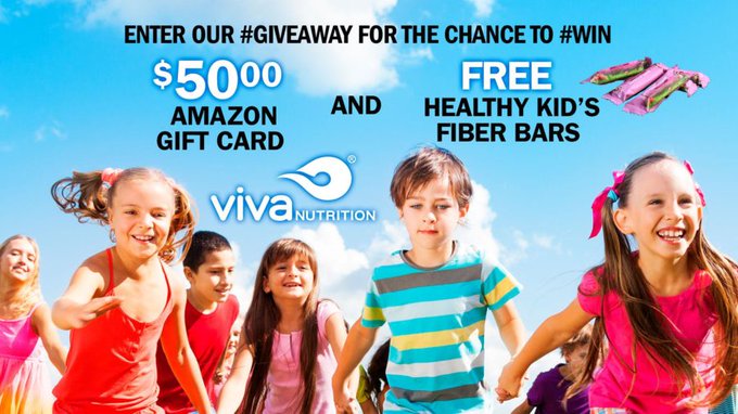 $50 Amazon (1) 3 Boxes vivaNUTRITION Bars (2) GA-US-Ends 7/11 $50 Amazon (1) 3 Boxes vivaNUTRITION Bars (2) GA-US-Ends 7/11