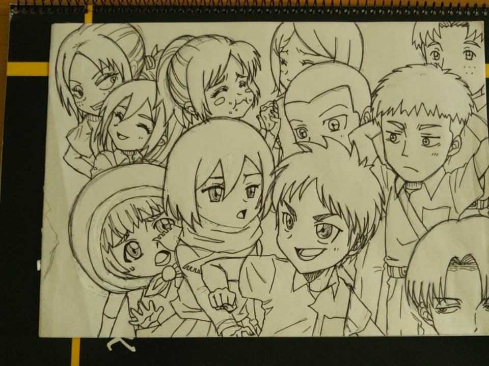 これも2年くらい前に描いた落書きです(笑)巨人中学校のアニメを参考に下書きしてたものにペン入れしてみた。色付けたいけど力 これも2年くらい前に描いた落書きです(笑)巨人中学校のアニメを参考に下書きしてたものにペン入れしてみた。色付けたいけど力