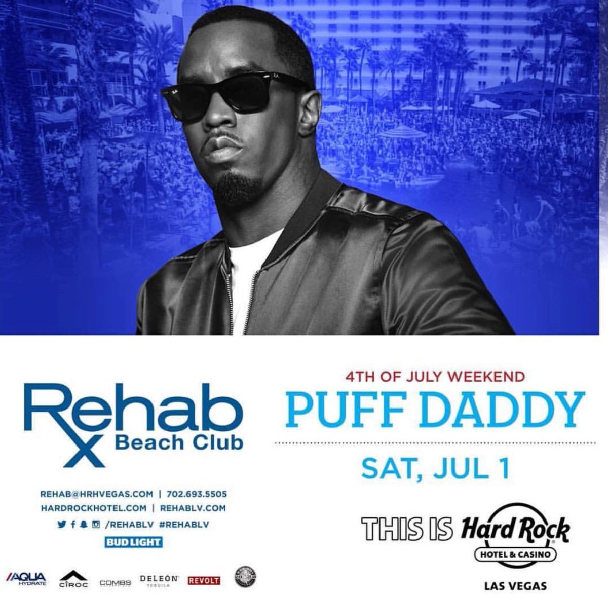 Vegas!! We're kicking off 4th of July weekend at @RehabLV!!! Ain't no party like a Diddy party!! Get there early!!! https://t.co/vYXoKkqAyY