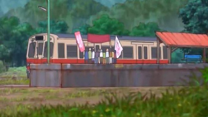 シカゴのLの車輌で2000系はアニメの世界では日本を走っていた。流石に旧国鉄気動車一般車塗装、乗降用両引扉がキハ35系風 シカゴのLの車輌で2000系はアニメの世界では日本を走っていた。流石に旧国鉄気動車一般車塗装、乗降用両引扉がキハ35系風