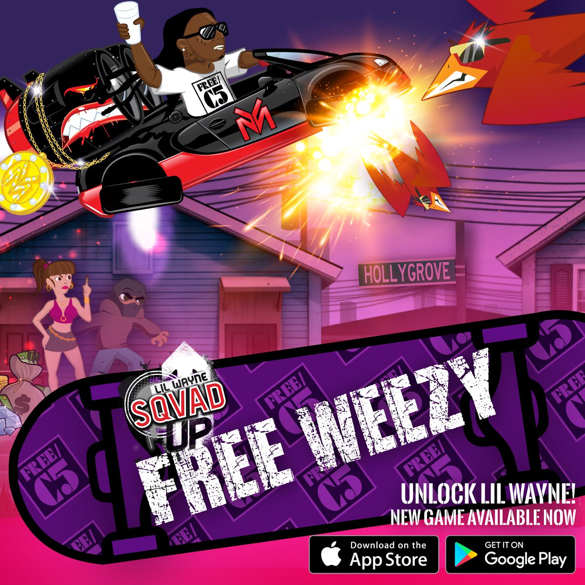 It's here!! New version of my mobile game!! Go chekk me and my SQVAD!! In All App Stores!  #FreeC5 https://t.co/nQI2cByejS