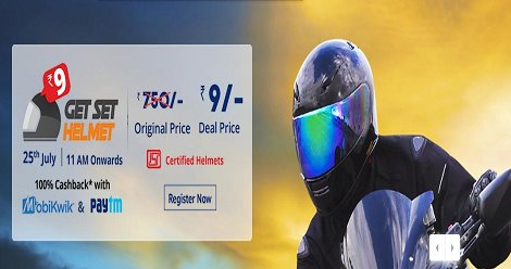 25th July at 11 Am Get Smart Helmet at Rs.9 Get 100% Cashback Using Mobikwik and Paytm
https://t.co/Mj9xiH4Y9G https://t.co/fIW0uOMjfV