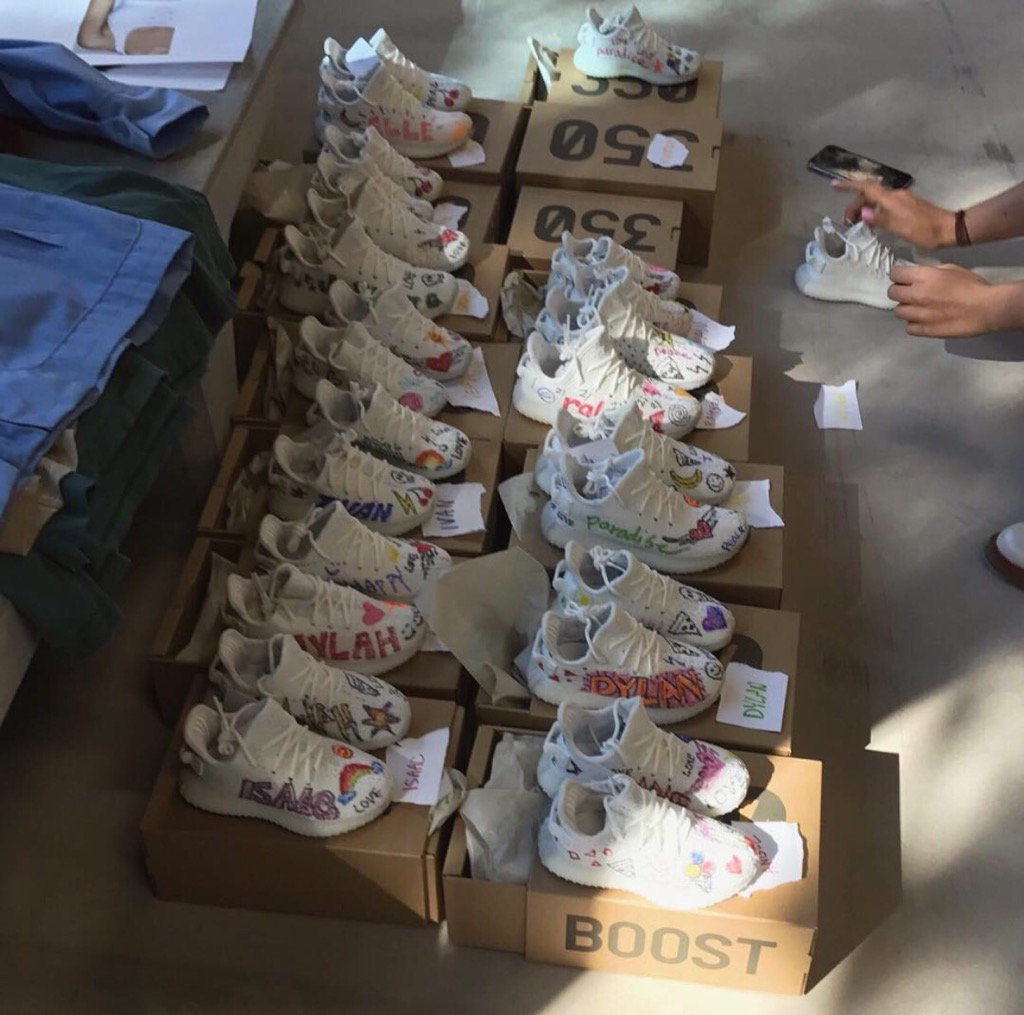 Personalized kids Yeezys getting ready to ship out! More stuff on https://t.co/BlGB6L7YMv https://t.co/80oapAWPGk