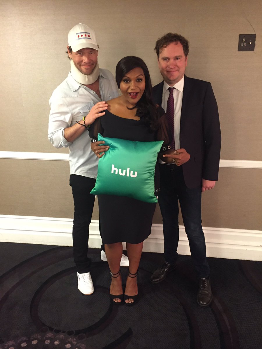 It's TCA day for @hulu #TheMindyProject with my favorite guys @ikebarinholtz @MCWarburton ❤️❤️❤️ https://t.co/3LRtF9nEsS