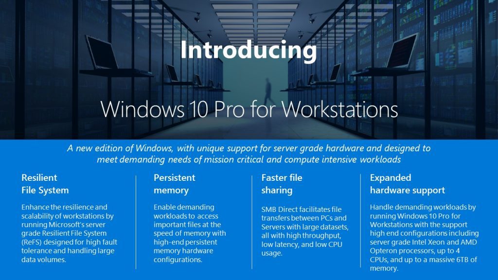 Windows 10 Portfolio Just Got Crowded with the Unveiling of Windows 10 Pro for Workstations