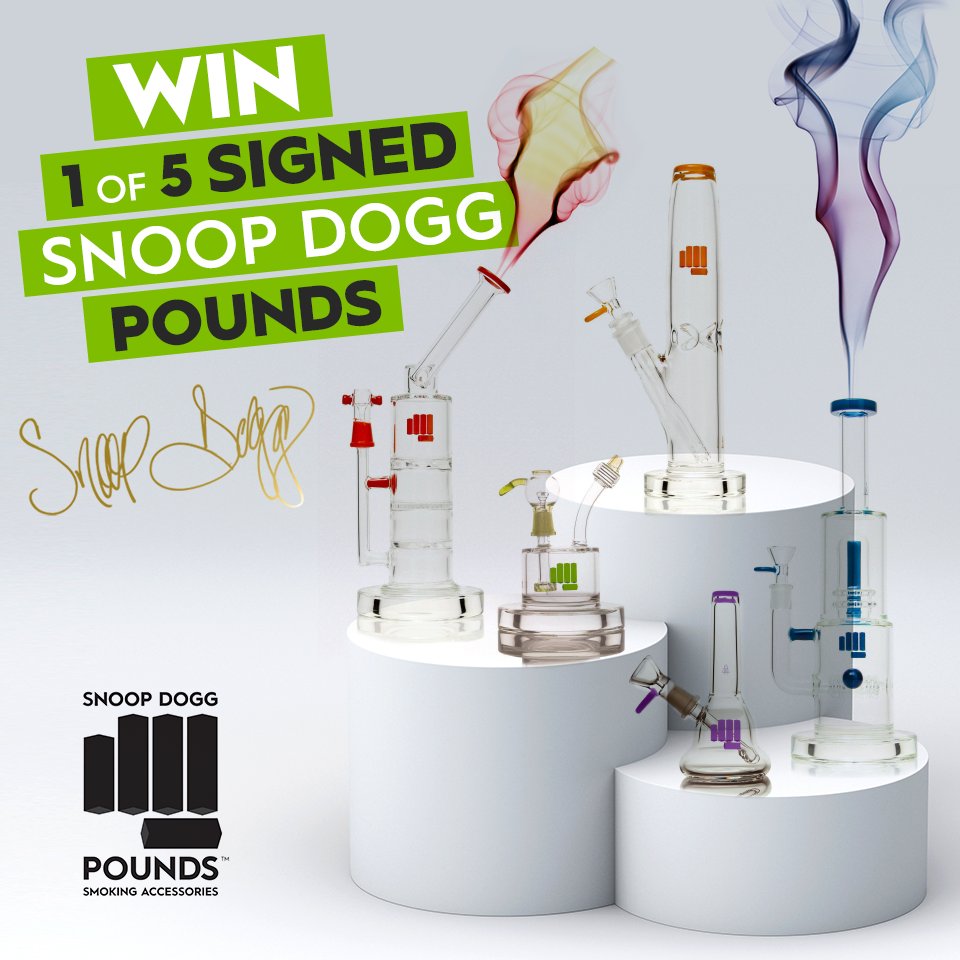 i'm giving away 5 signed @smokingPOUNDS water pipes ! enter on IG here >> https://t.co/EtByb5LrIP https://t.co/4DJWJtiULs