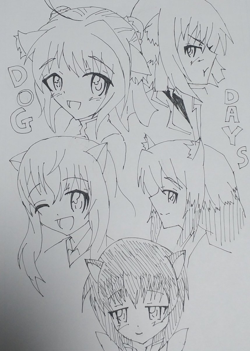 DOG DAYSキャラを描いてみました。ビスコッティチームに何故かノワが混じってます DOG DAYSキャラを描いてみました。ビスコッティチームに何故かノワが混じってます