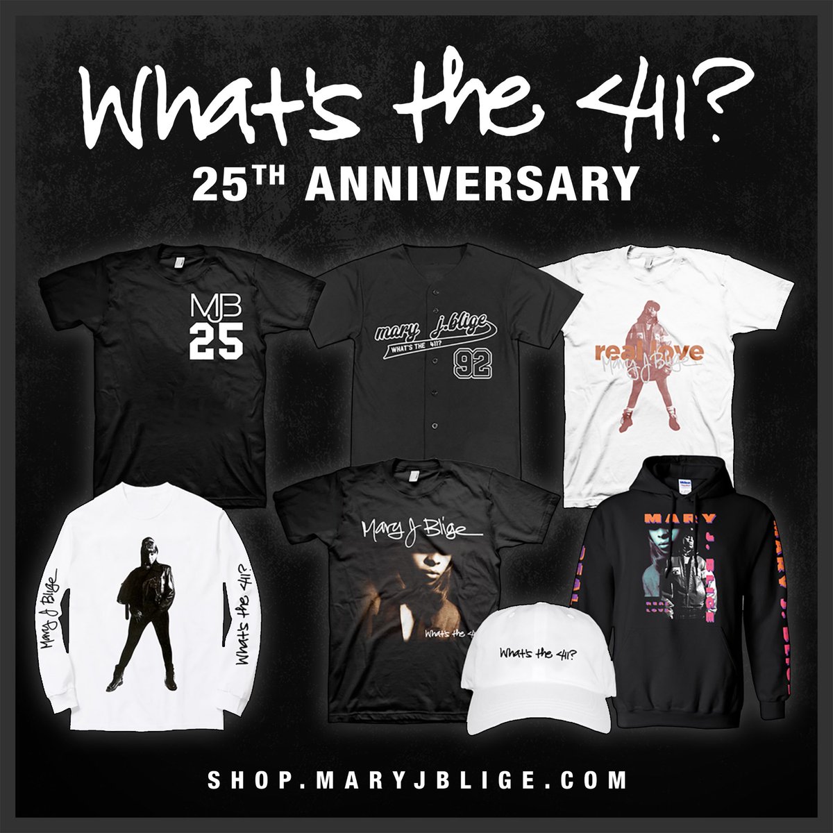 It's a celebration!! Get your #WhatsThe411 limited edition merchandise at https://t.co/ed1MYOmLEJ #MJB25 https://t.co/BuvfgN4tn3