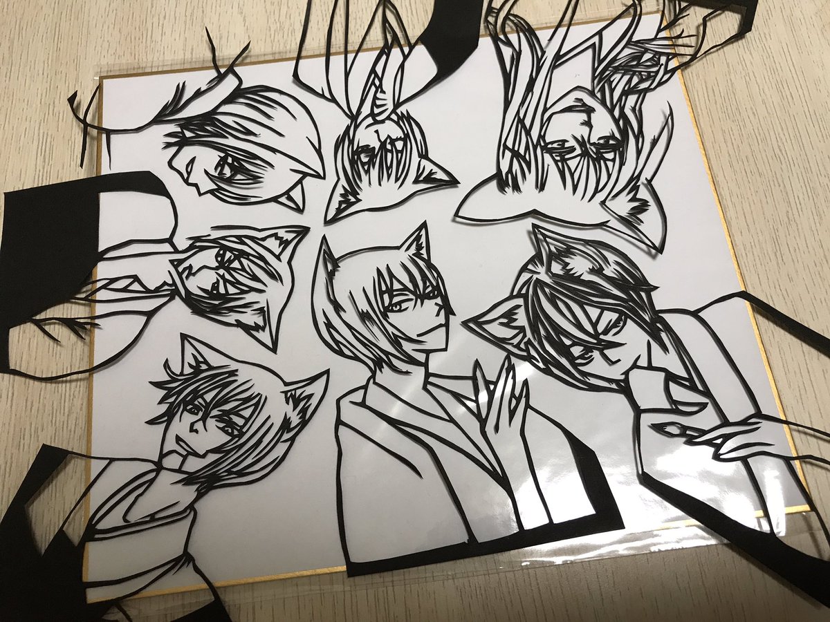 誕生日プレンゼント用につめつめ切り絵に初挑戦中!これがホントの神7◎#神様はじめました #巴衛 #切り絵 誕生日プレンゼント用につめつめ切り絵に初挑戦中!これがホントの神7◎#神様はじめました #巴衛 #切り絵