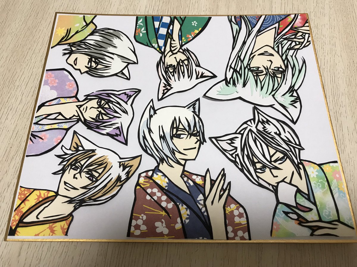 お友達の誕生日約10日先やけど背景足したら出来上がり◎#神様はじめました #巴衛 #切り絵 お友達の誕生日約10日先やけど背景足したら出来上がり◎#神様はじめました #巴衛 #切り絵
