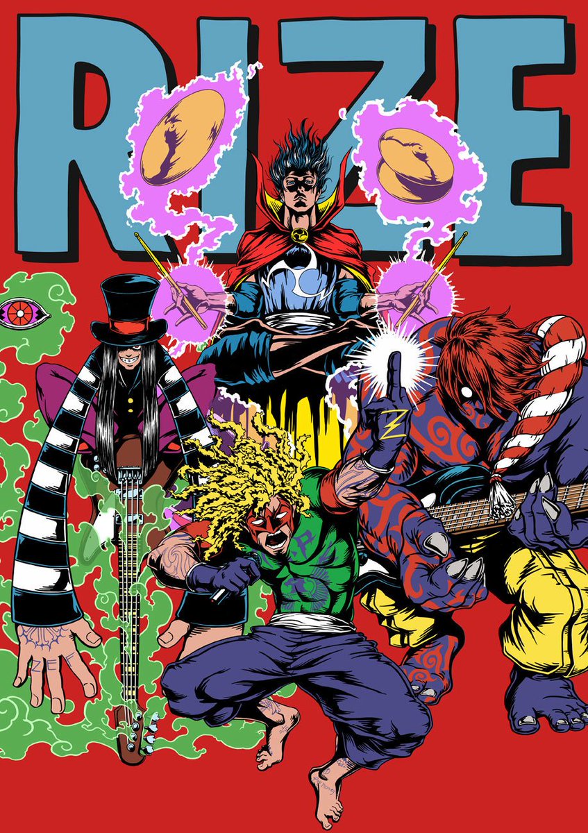 RIZE、ニューアルバム『THUNDERBOLT~帰ってきたサンダーボルト~』の新ビジュアルでアメコミヒーロー風に| RIZE、ニューアルバム『THUNDERBOLT~帰ってきたサンダーボルト~』の新ビジュアルでアメコミヒーロー風に|