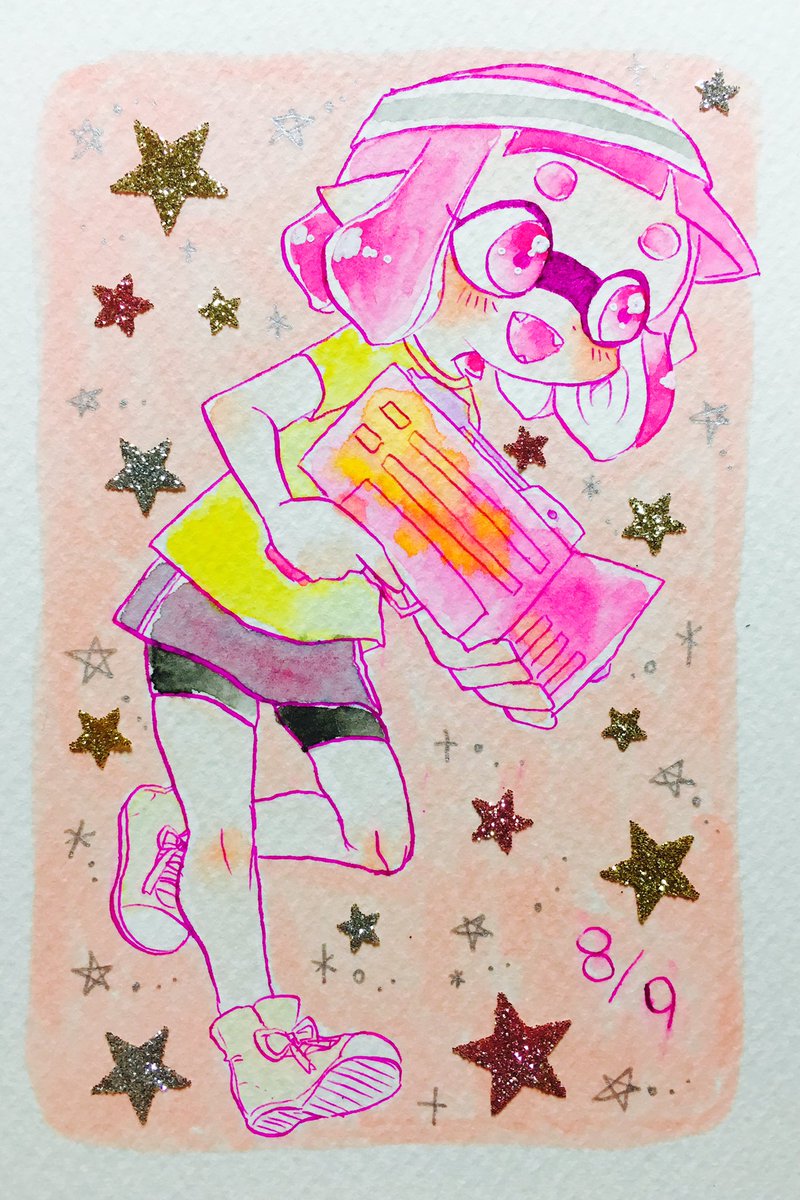付けペン絵今日の分です〜╰(*´︶`*)╯♡テンちゃんのリクエストの初心者ギアのわかばガールちゃんです〜!最近写メの加工 付けペン絵今日の分です〜╰(*´︶`*)╯♡テンちゃんのリクエストの初心者ギアのわかばガールちゃんです〜!最近写メの加工