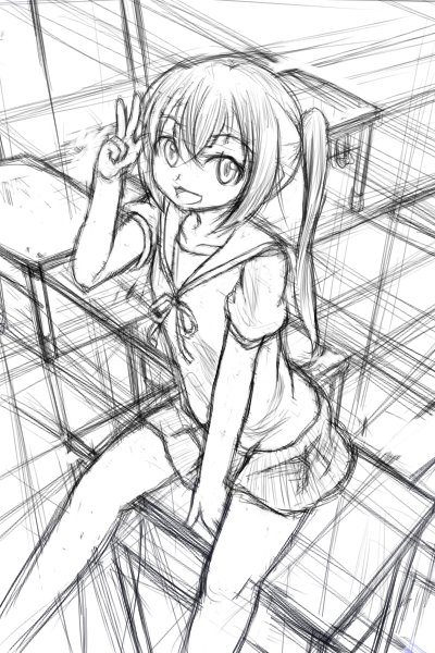 みなみけの夏奈を描いたけど途中で飽きたのでラフを上げて描いた気になることにした。 みなみけの夏奈を描いたけど途中で飽きたのでラフを上げて描いた気になることにした。