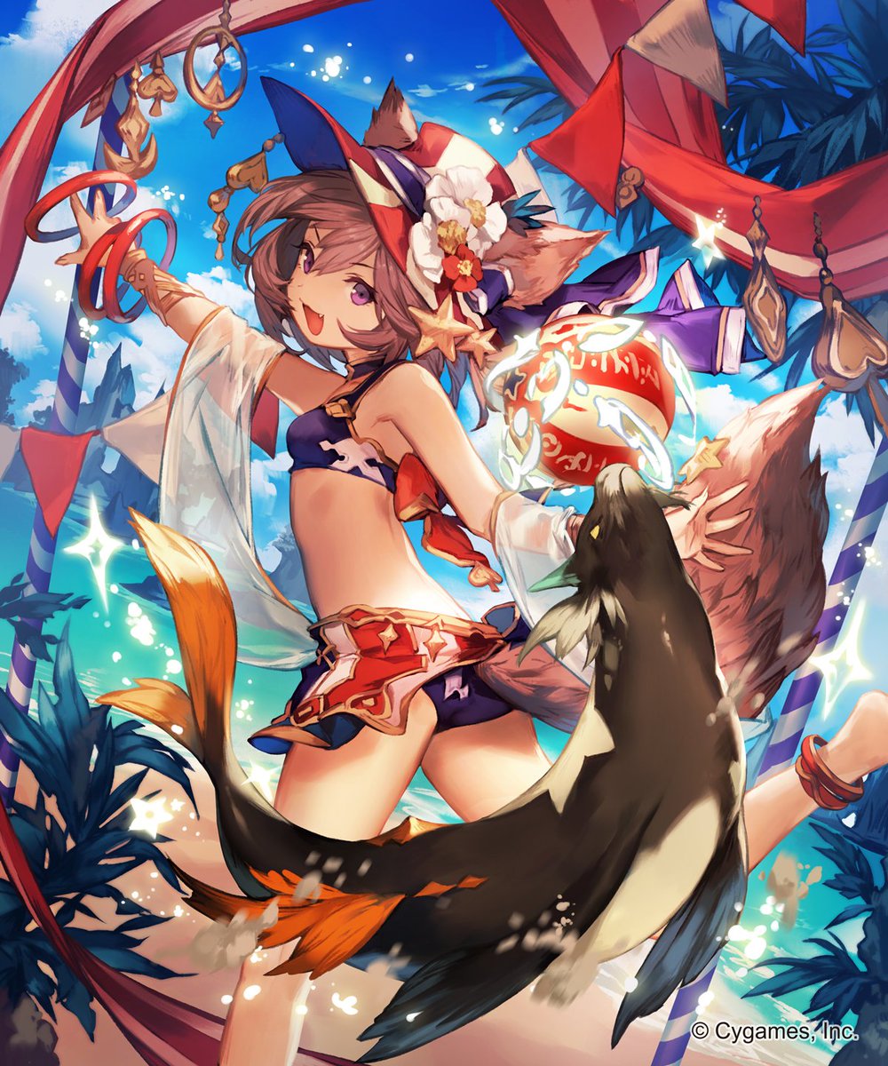 株式会社Cygames様の神撃のバハムートにて「サマーラウルフガール・リベルテ」を描かせていただきました。宜しくお願いし 株式会社Cygames様の神撃のバハムートにて「サマーラウルフガール・リベルテ」を描かせていただきました。宜しくお願いし