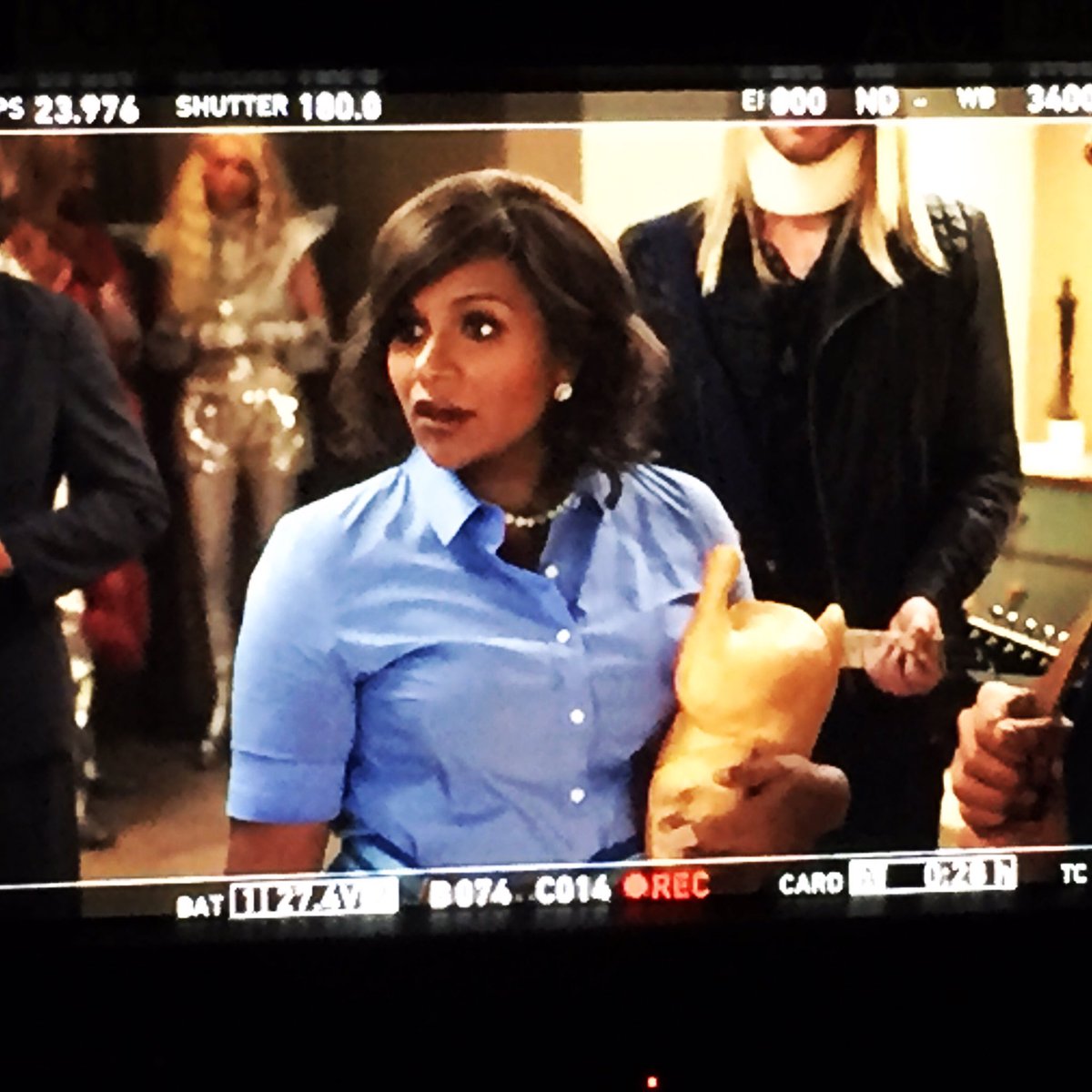 Julia Child with Ricki and The Flash behind me. #TheMindyProject https://t.co/Pj2f4LOFjv