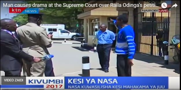 Raila Odinga supporter in Supreme Court causes drama ahead of petition