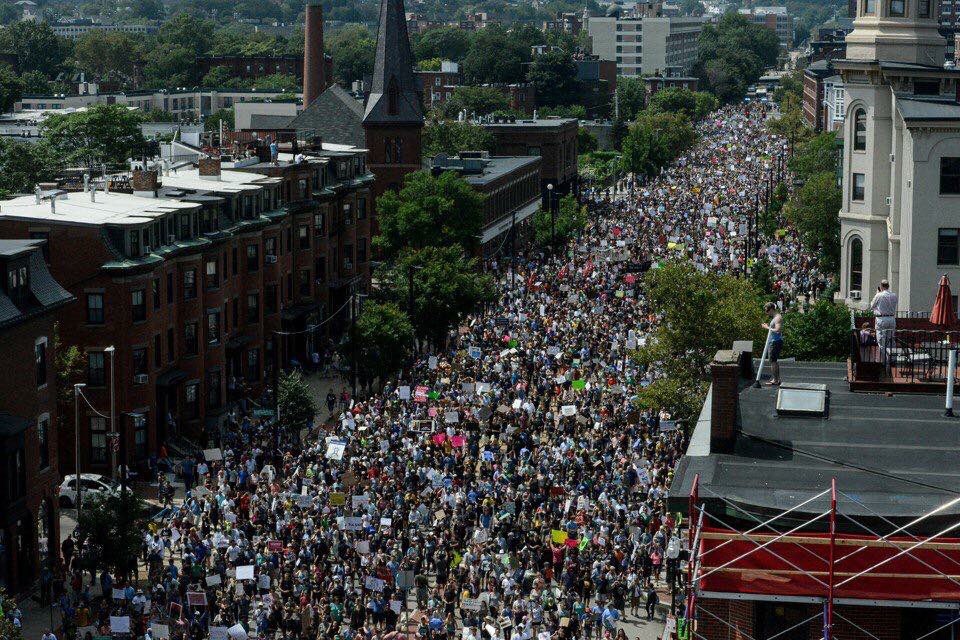 RT @EduSamani: This went for TWO MILES in Boston as people gathered to fight back against bigotry. We are uniting. https://t.co/BA0JQJNymy