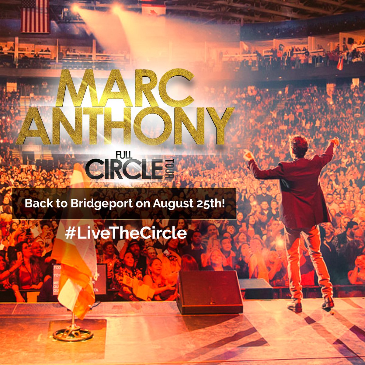 ¡Amigos de #Bridgeport! El próximo 25 de agosto los espero para que sean parte del #FullCircleTour. #LiveTheCircle https://t.co/bBMkBNve11