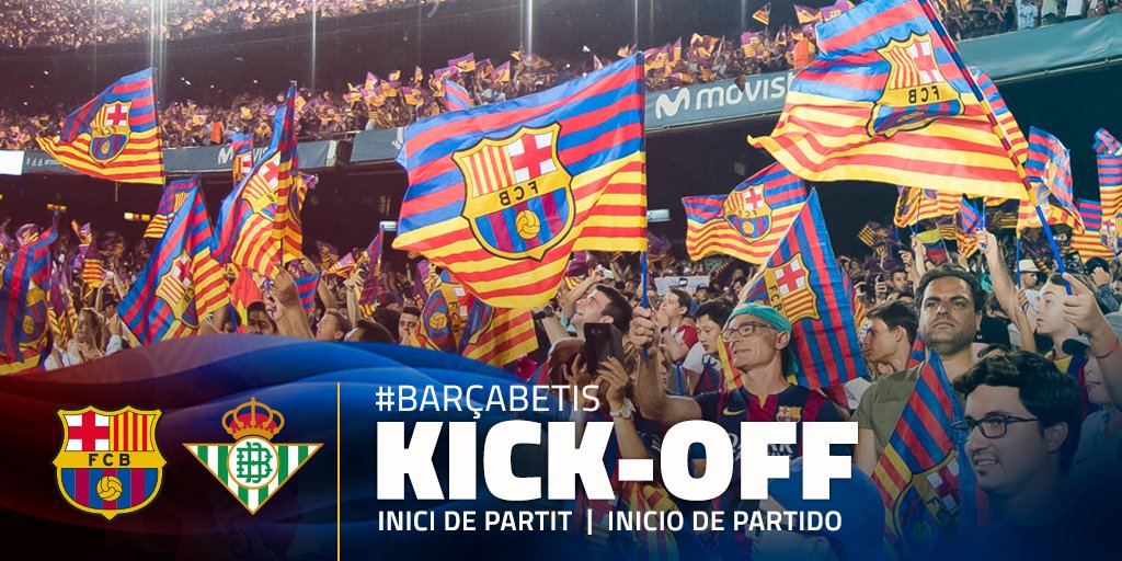 RT @FCBarcelona: ????  @LaLigaEN is under way at Camp Nou!
???? Som-hi Barça!
???????? #BarçaBetis https://t.co/RvCASH88qg
