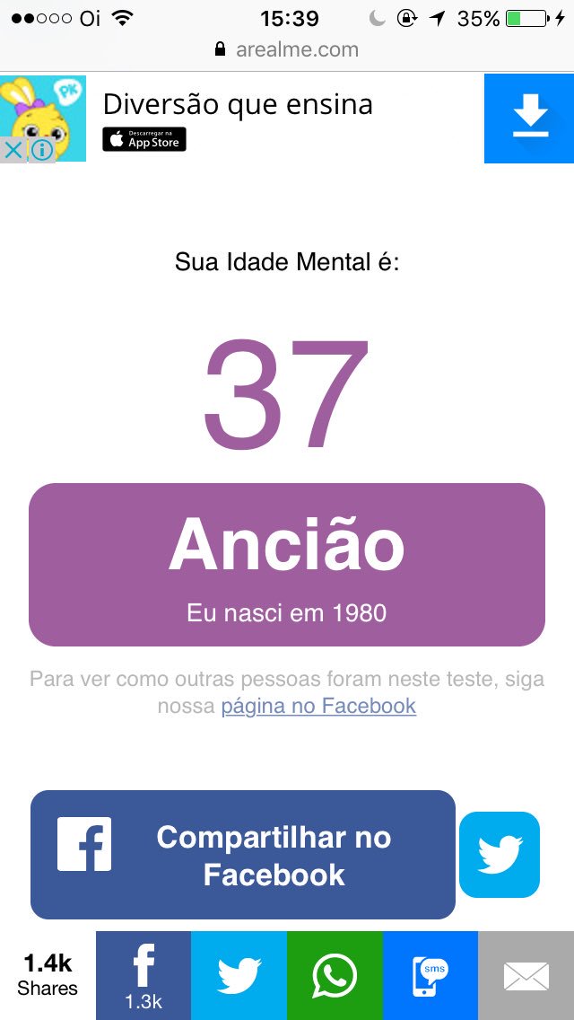 #TesteDeIdadeMental